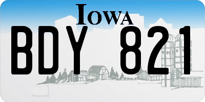 IA license plate BDY821
