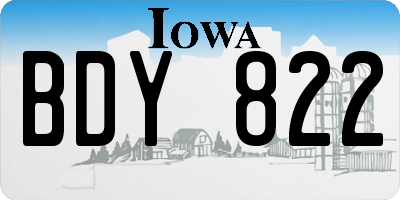 IA license plate BDY822