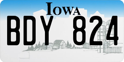 IA license plate BDY824