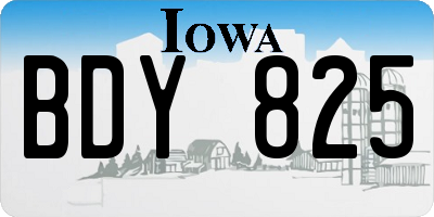 IA license plate BDY825