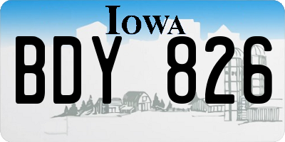 IA license plate BDY826