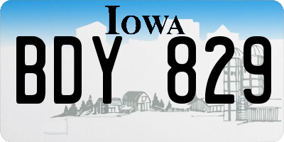 IA license plate BDY829