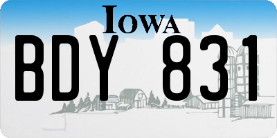 IA license plate BDY831