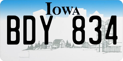IA license plate BDY834