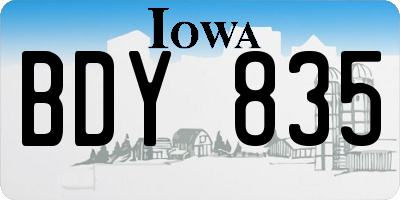 IA license plate BDY835