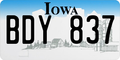 IA license plate BDY837