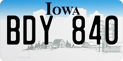 IA license plate BDY840