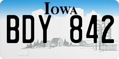 IA license plate BDY842