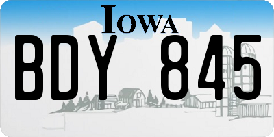 IA license plate BDY845