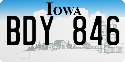 IA license plate BDY846