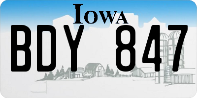 IA license plate BDY847