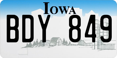 IA license plate BDY849