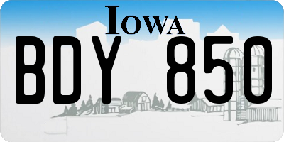 IA license plate BDY850