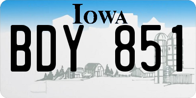 IA license plate BDY851