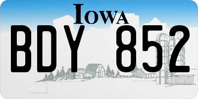 IA license plate BDY852