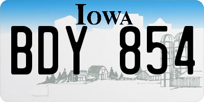 IA license plate BDY854