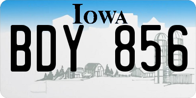 IA license plate BDY856