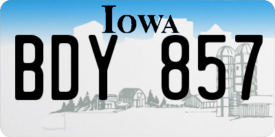 IA license plate BDY857