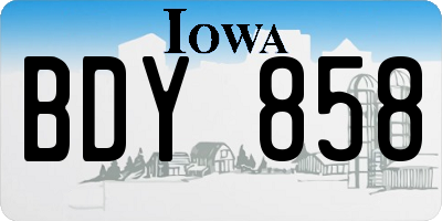 IA license plate BDY858