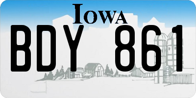 IA license plate BDY861