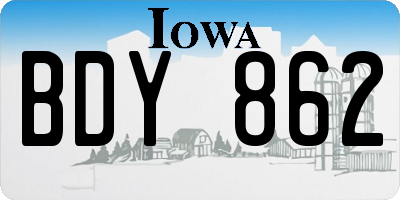 IA license plate BDY862