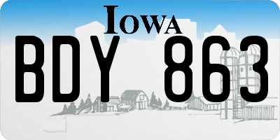 IA license plate BDY863
