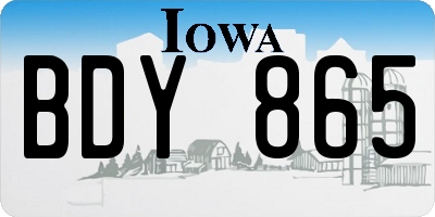 IA license plate BDY865