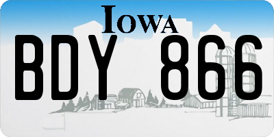 IA license plate BDY866
