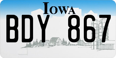 IA license plate BDY867
