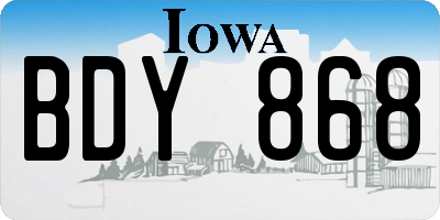 IA license plate BDY868