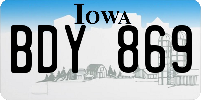 IA license plate BDY869
