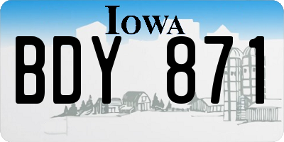 IA license plate BDY871