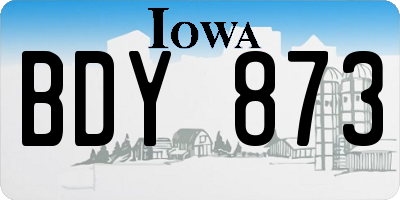 IA license plate BDY873