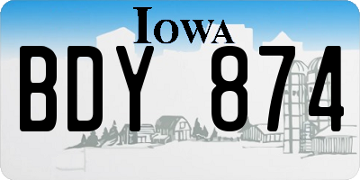 IA license plate BDY874