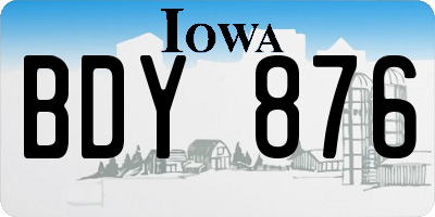 IA license plate BDY876