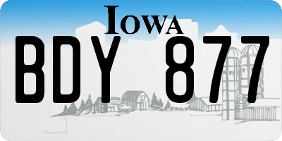IA license plate BDY877