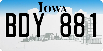 IA license plate BDY881