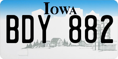 IA license plate BDY882