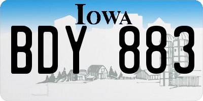 IA license plate BDY883