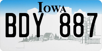 IA license plate BDY887