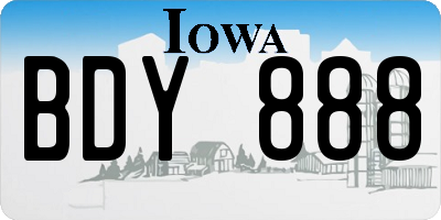 IA license plate BDY888