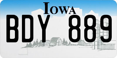 IA license plate BDY889