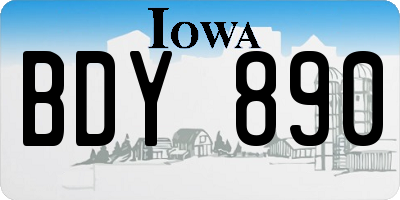 IA license plate BDY890
