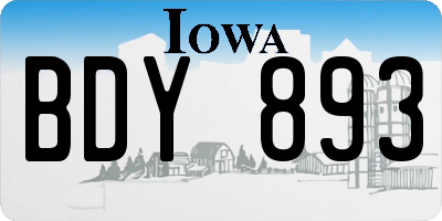 IA license plate BDY893