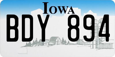 IA license plate BDY894