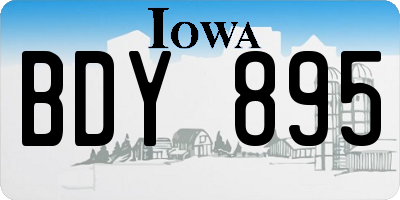 IA license plate BDY895