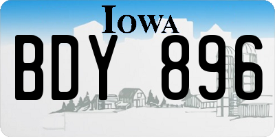 IA license plate BDY896