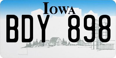 IA license plate BDY898