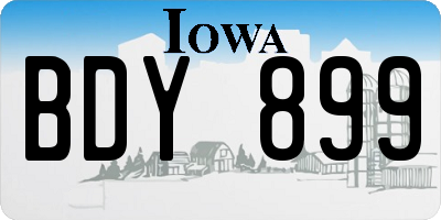 IA license plate BDY899