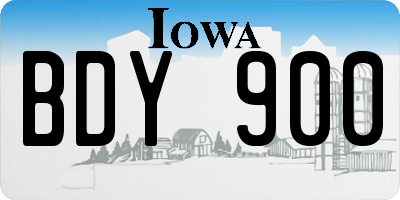 IA license plate BDY900